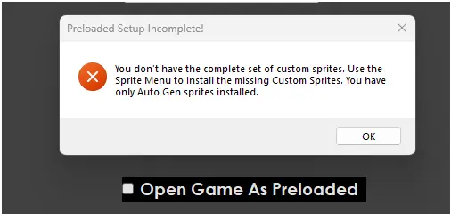 Are you missing preloaded sprites